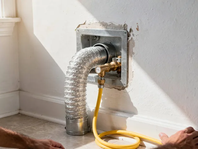 Doral Dryer Vent Cleaning certified technician performing specialized gas dryer vent cleaning in Doral